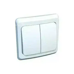 Выключатель 2-клавишный скрытый белый схема 5 ЭТЮД