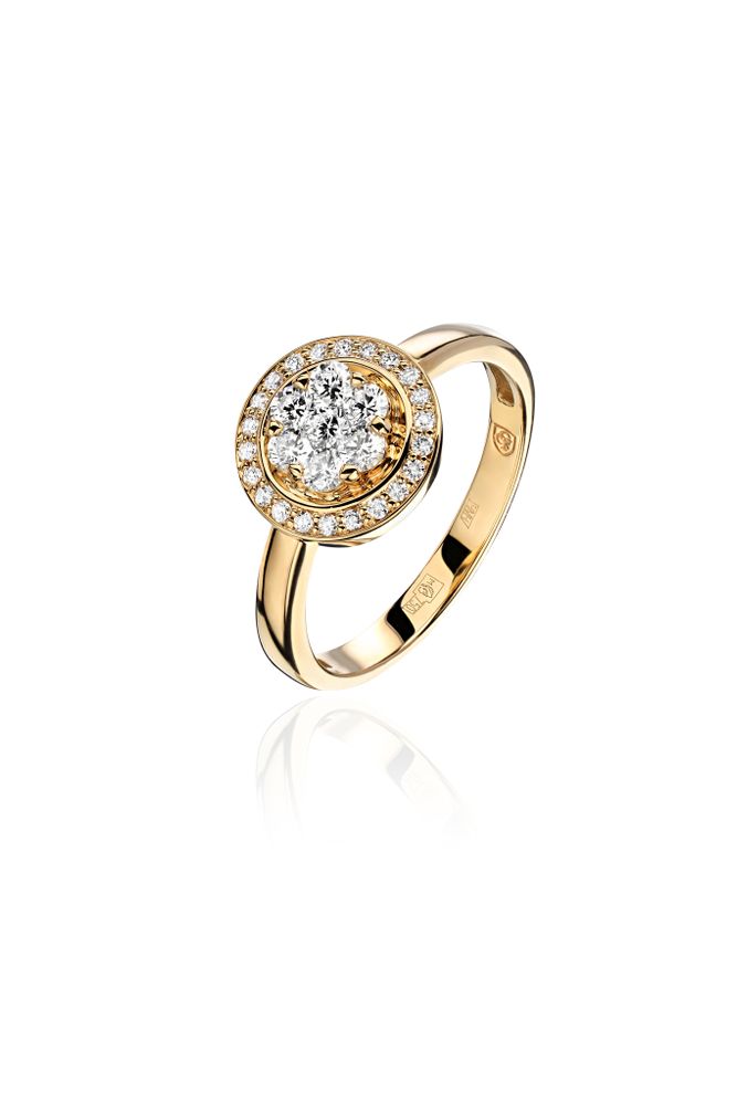 Кольцо с бриллиантом  из желтого золота JA-K-К643019Z
