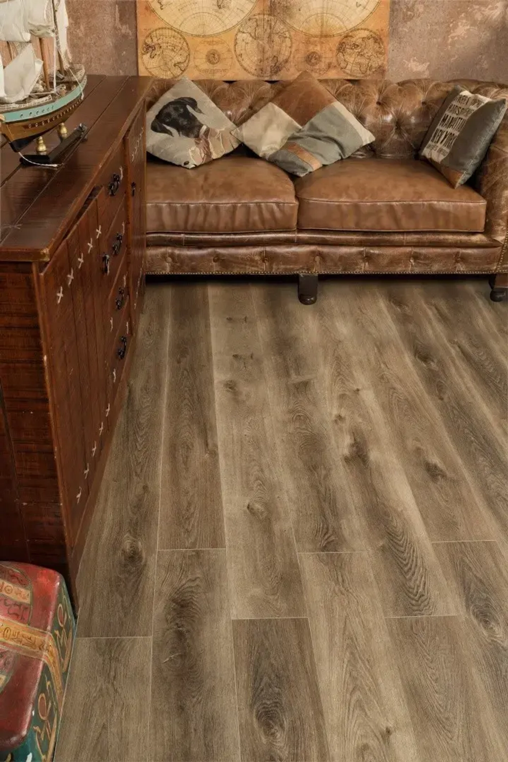 Кварц-виниловая плитка Alpine Floor Premium XL Дуб коричневый ава ECO 7-9