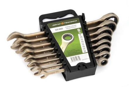 Набор ключей "Дело Техники" комбинированных трещоточных 8шт. 8,10,12,13,14,15,17,19мм