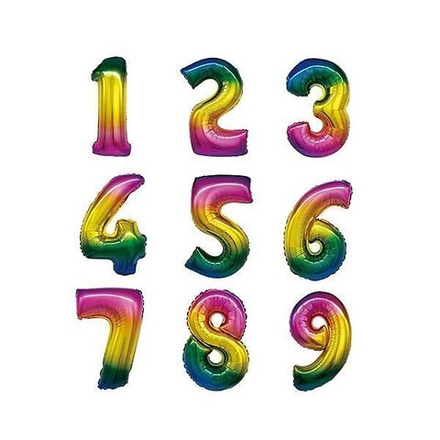 Шары цифры радужные -102 см