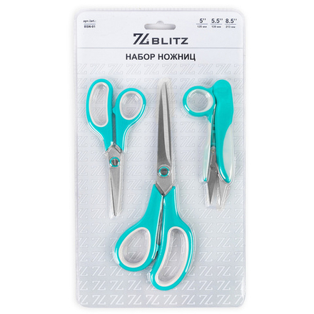 Ножницы"BLITZ" BSN-01 для шитья и рукоделия набор в блистере 113 мм