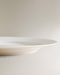 ZARA HOME ТАРЕЛКА ИЗ ФАРФОРА С КАЙМОЙ, ЗОЛОТОЙ