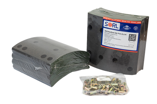 Накладка тормозная, к-т 8шт+заклепки 64шт 410x183 1-й рем. MAN, MERCEDES-BENZ, RENAULT (19495) SORL