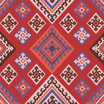 Seamless pattern with ethnic mandala ornament