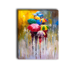 Картина для интерьера "Разноцветные зонтики под дождём". Картинотека