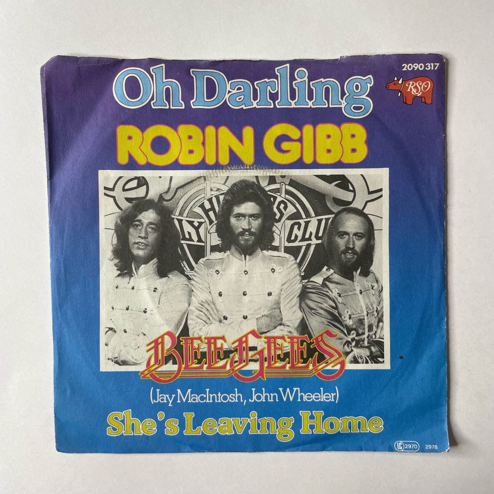 Винтажная виниловая пластинка 7 дюймов (маленькая пластинка) Robin Gibb Bee Gees Oh Darling (Германия 1978)