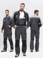 Костюм Вектрон-2 (тк.Смесовая,240) п/к, т.серый/св.серый/черный