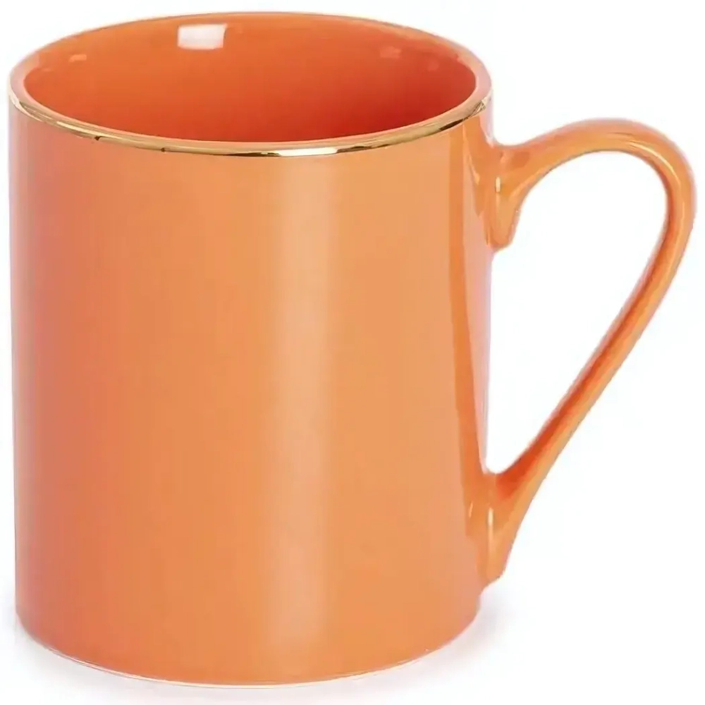 Кружка стеклянная 330мл «CORAL GOLD» DM3004