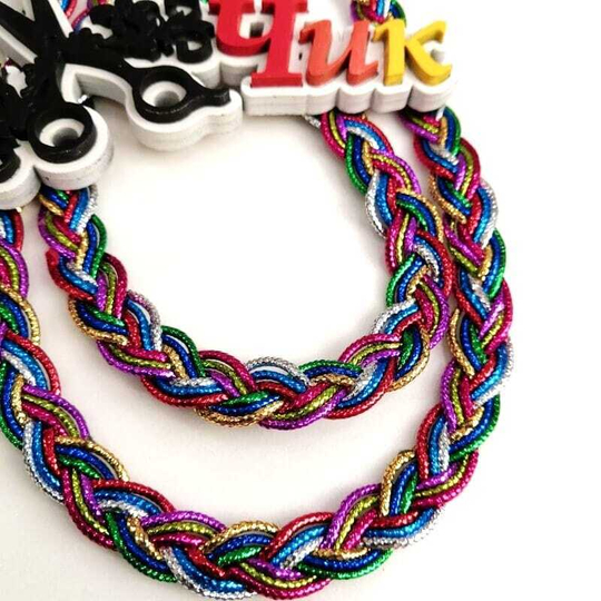 Лента косичка #13 (Радужная)