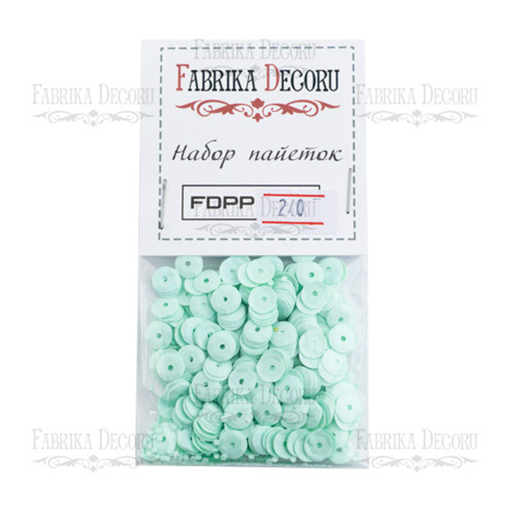 Набор пайеток №240, светло-зелёный цвет, Fabrika Decoru