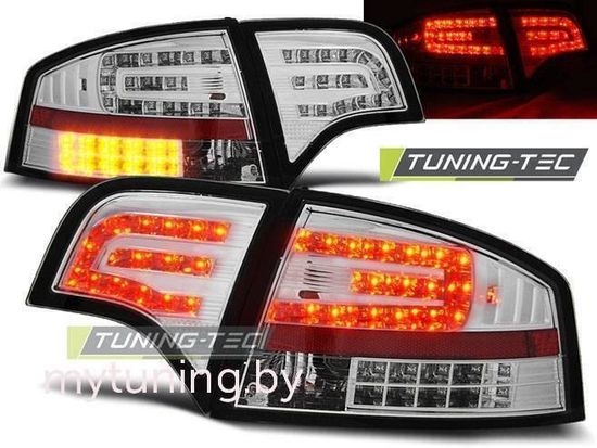 Задние фонари Audi A4 B7 sedan chrome led