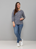 Лонгслив ЛНв-306/индиго-леопард