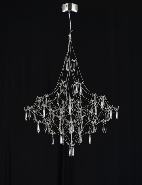 Подвесная люстра светодиодная с пультом и хрустальными подвесками Asfour MyFar Allegria MR2640-66P-76AP