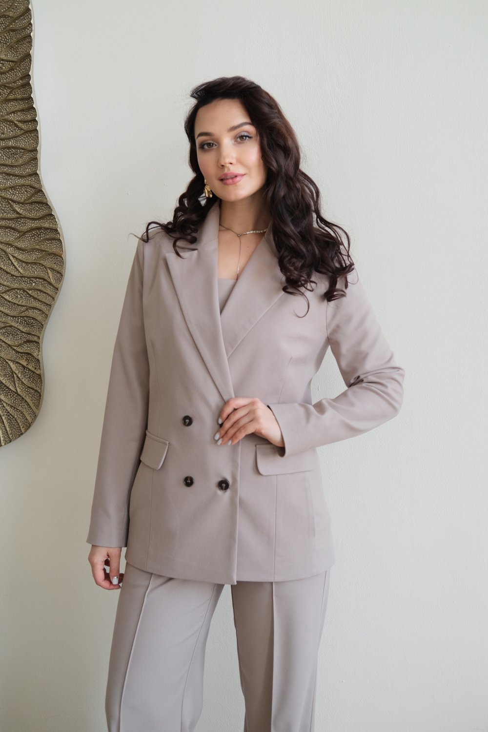 Пиджак бежевый из вискозы