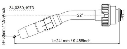 34,0350,1973 Гусак 22° сварочной ROBO горелки MIG