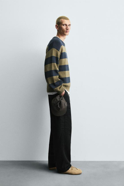 ZARA БРЮКИ-КАРГО STRAIGHT FIT, ЧЕРНЫЙ