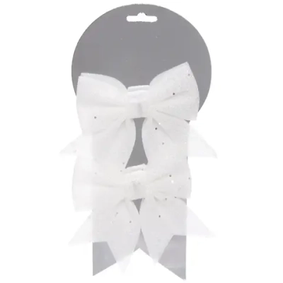 Бант на елку «Нежность» 12*14 см (набор 2 шт), Белый