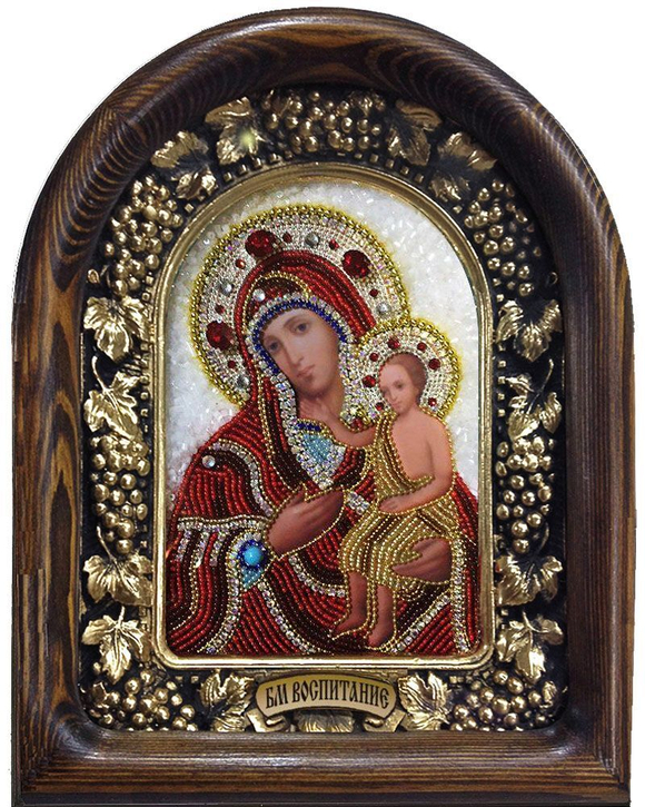 Икона Пресвятая Богородица Воспитание бисер