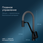 Смеситель для кухни AM.PM Like F8007825 Черный матовый Серый