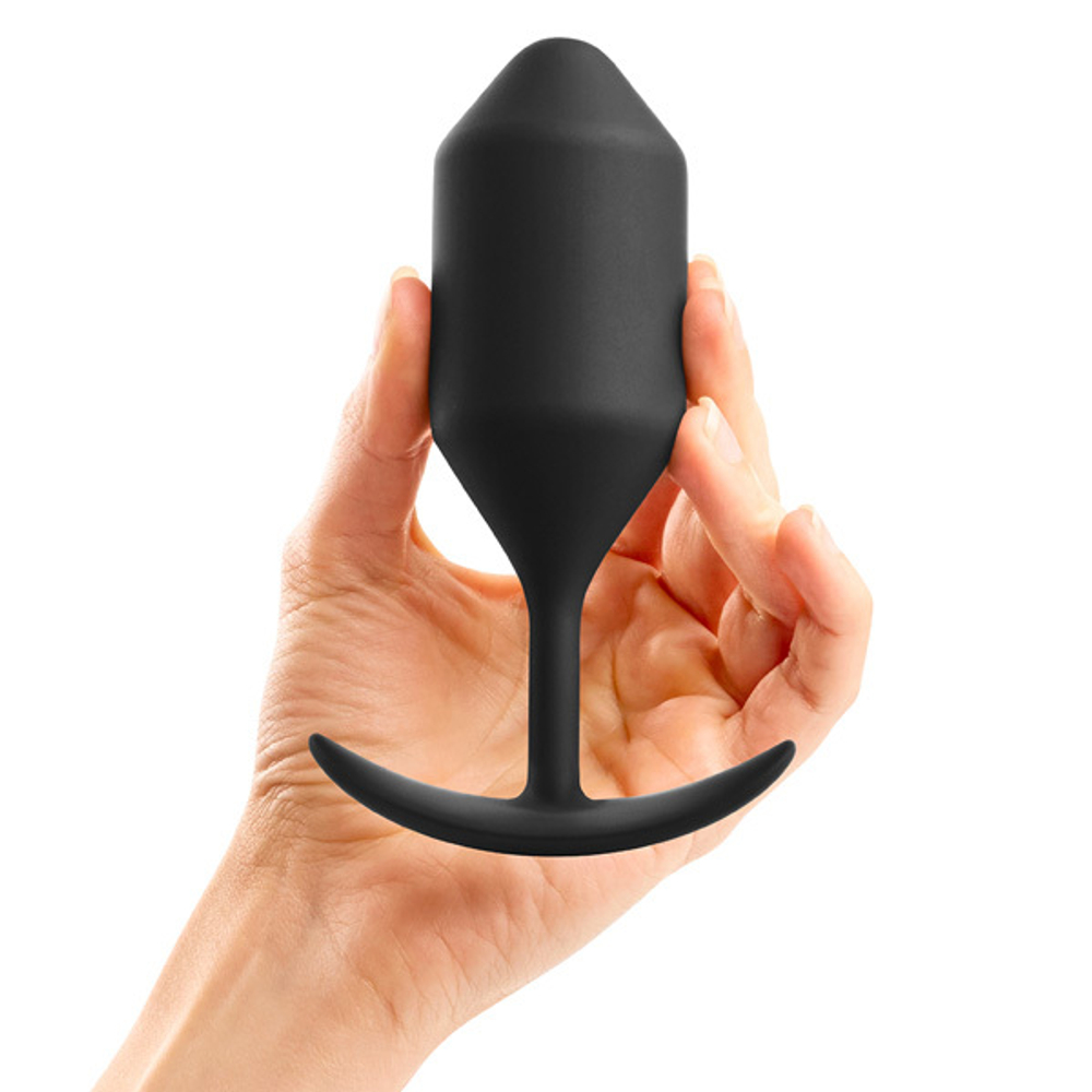 Черная анальная пробка для ношения 14см b-Vibe Snug Plug 4 BV-010-BLK