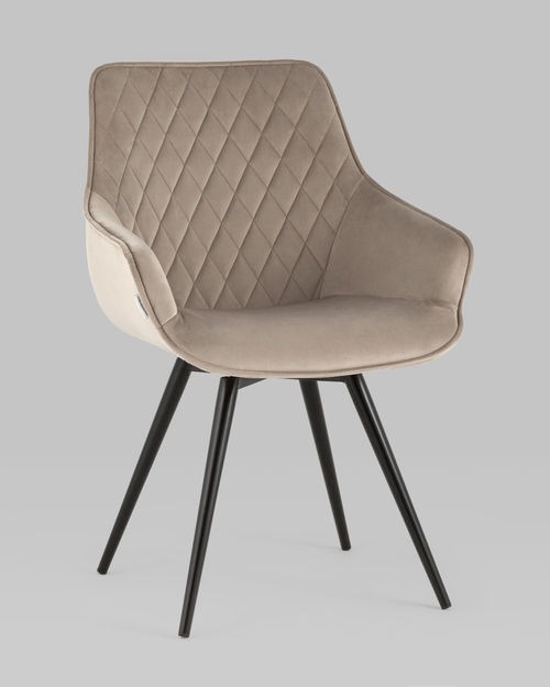 Стул вращающийся Сеул велюр серо-бежевый