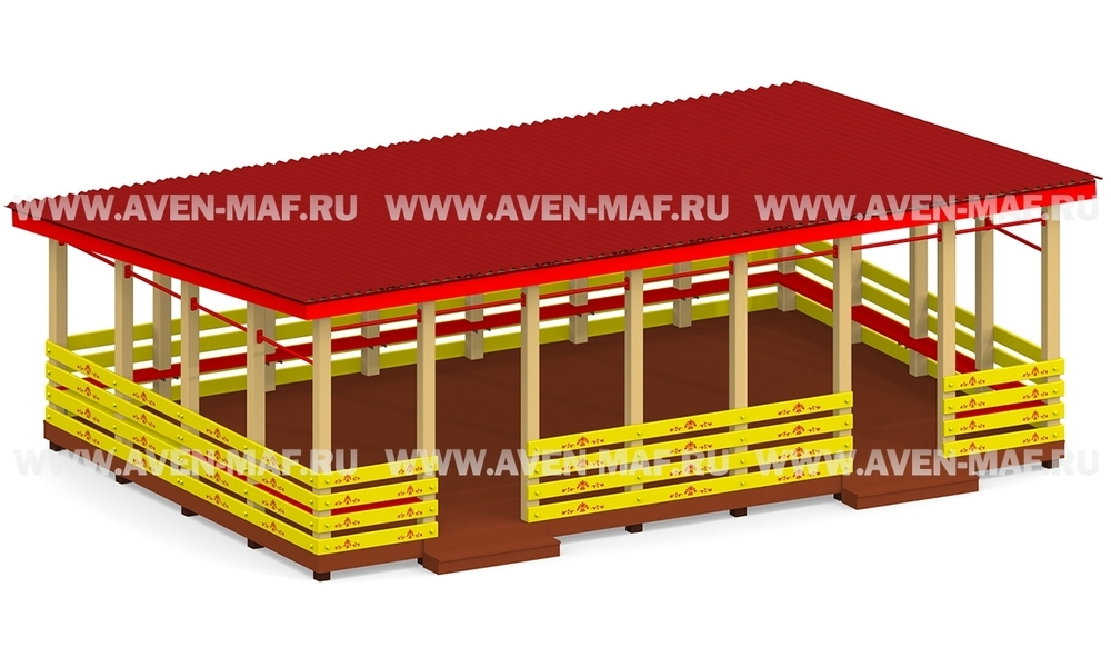 Беседка на деревянных столбах Бизнес