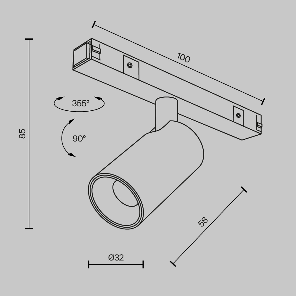 Трековые светильники магнитные Focus Led Basity 5Вт 36°