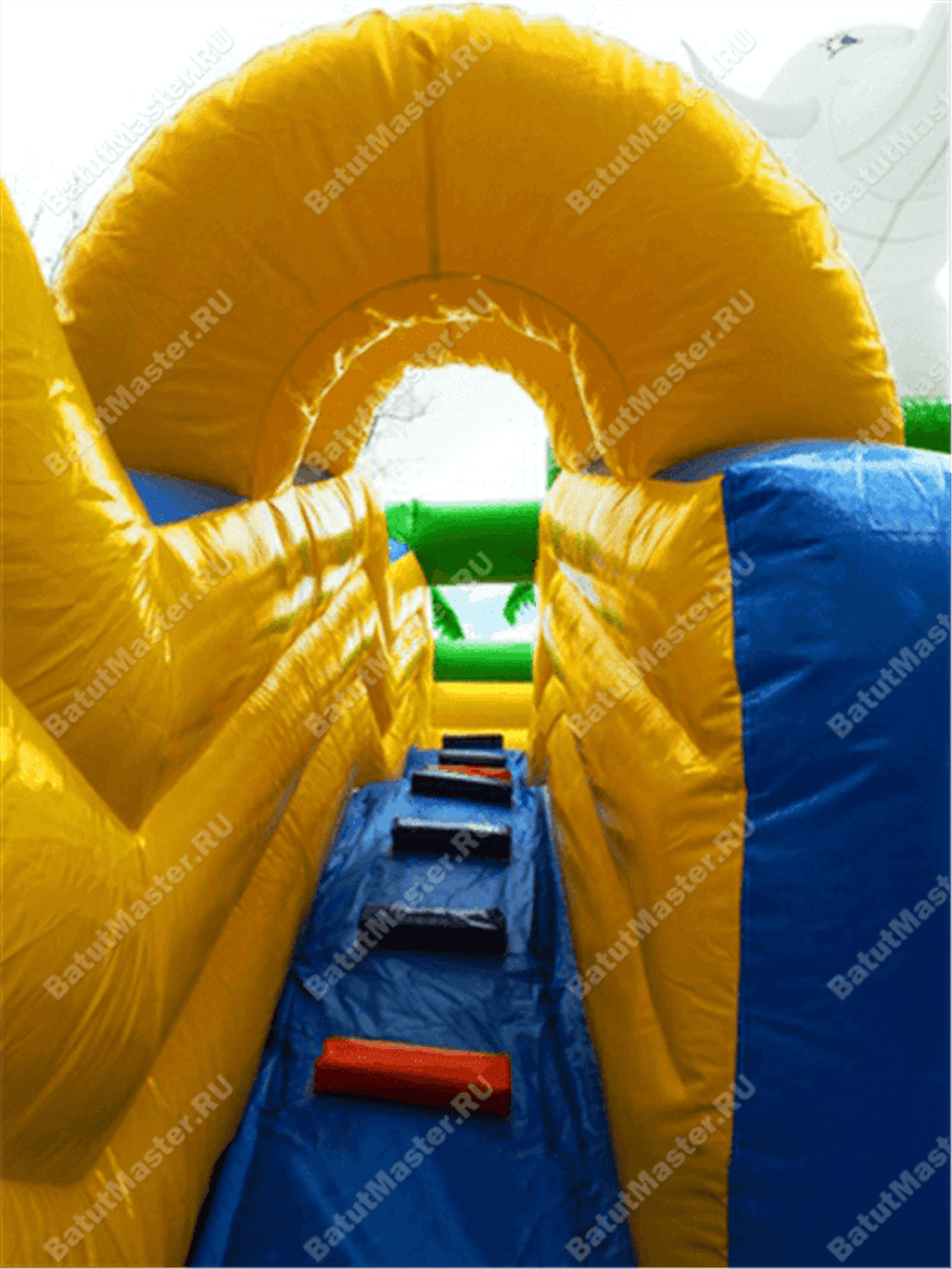 Детский надувной батут-горка "Задорный слонёнок"