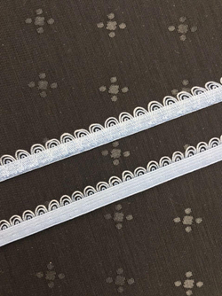 Отделочная резинка ажурная голубая 12 мм