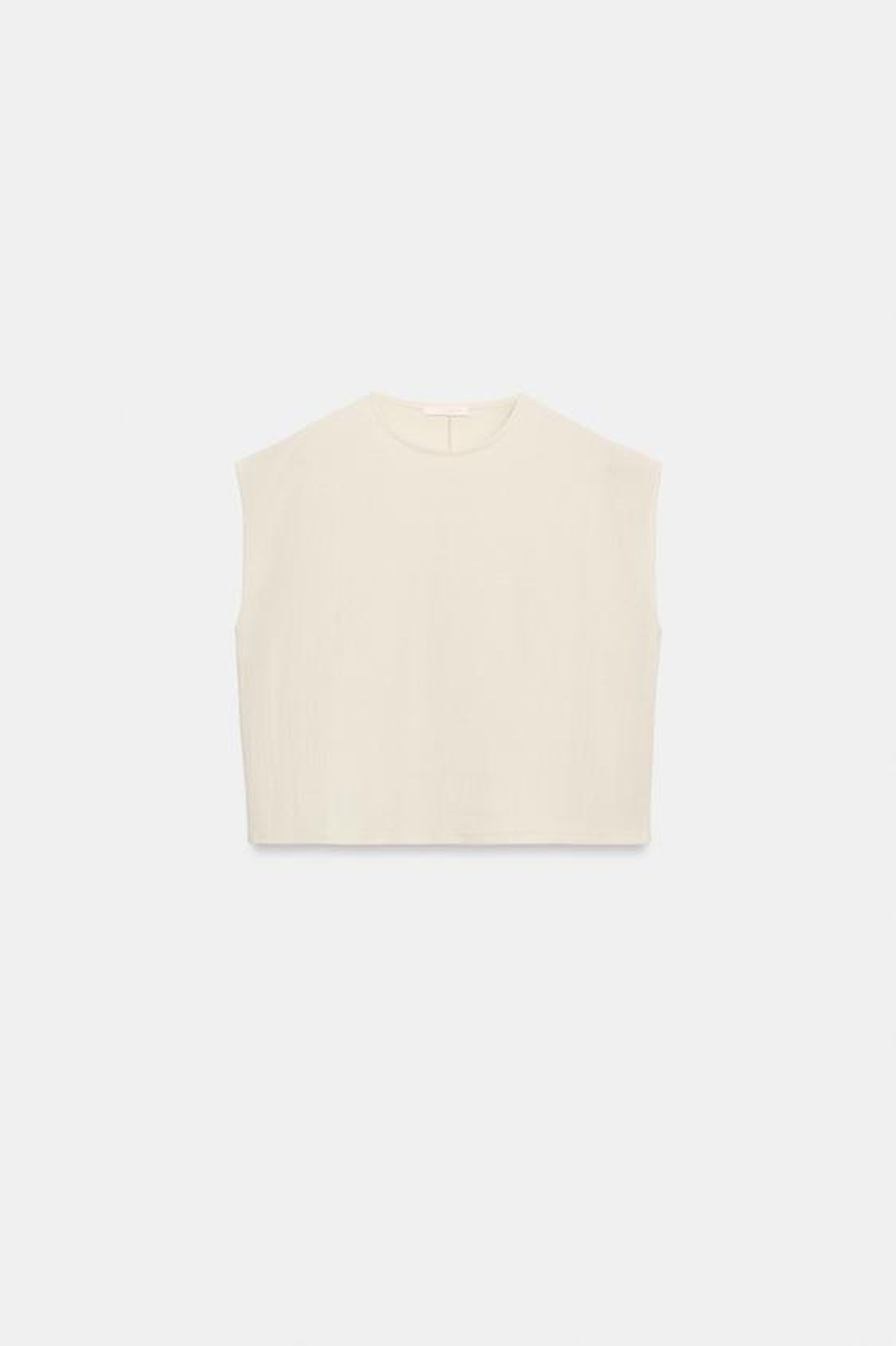ZARA ТОП В СТИЛЕ РУСТИК БЕЗ РУКАВОВ, ЭКРЮ