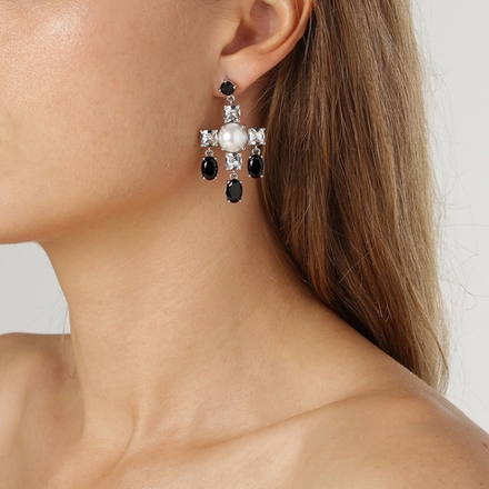 Серьги Dyrberg Kern LEONORA SS CRYSTAL / BLACK 430074