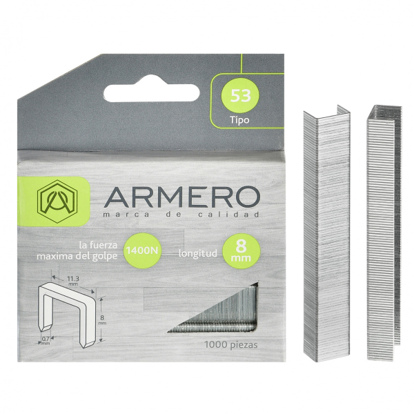 Скобы для степлера Armero A312/007, тип 53, 8 мм
