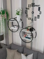Набор полок круглых настенных черно-белых  - ЧБ