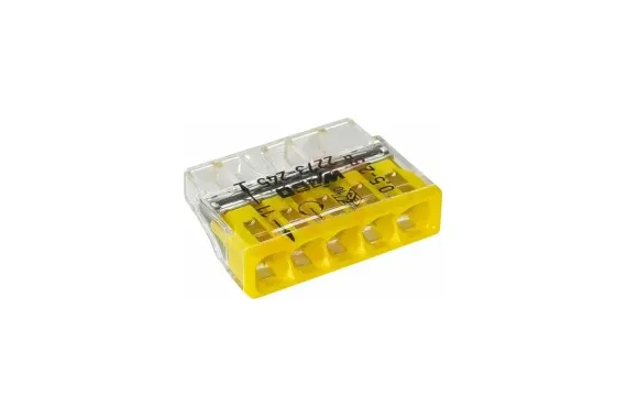 Клемма Wago Cu/Al 5*2,5 с пастой желтая 20728