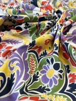 Хлопок Liberty белый с крупным цветочным принтом Tana Lawn™ Cotton - Floral Rebellion
