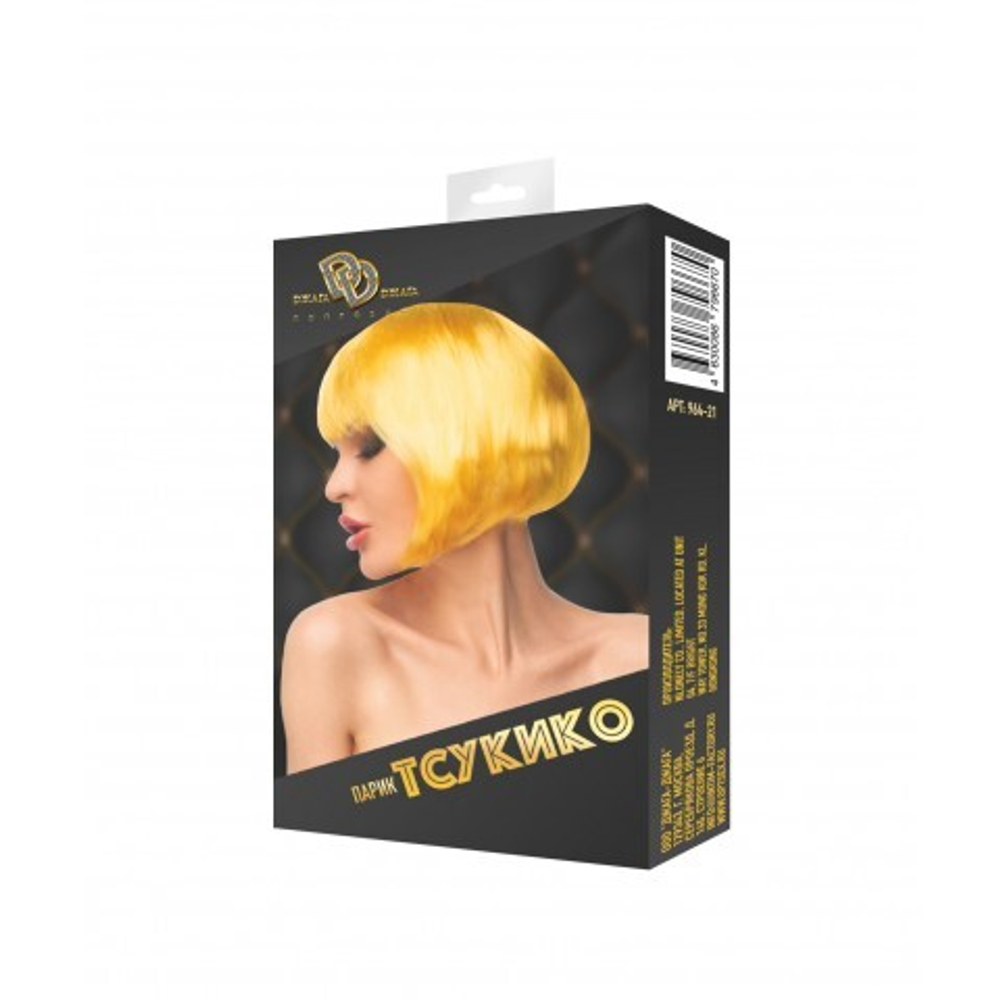 Парик "Тсукико" (каре с чёлкой, ярко-жёлтый)