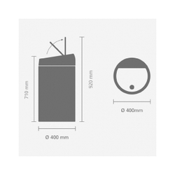 Ведро для мусора Brabantia Touch Bin полированная сталь крышка черная 60л схема