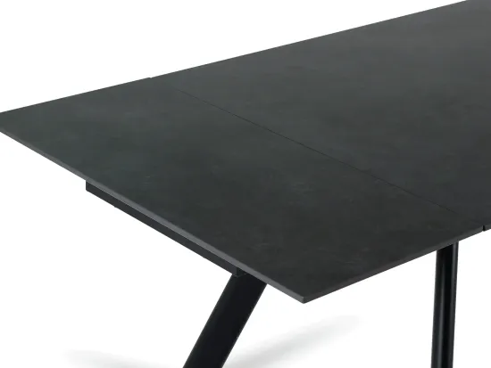 Раскладной обеденный стол Bronte черный керамика 160-240