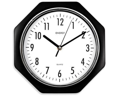 Часы настенные Energy EC-06, 24,5*24,5см (восьмиугол) плавный ход, пластик, АА*1шт нет в компл