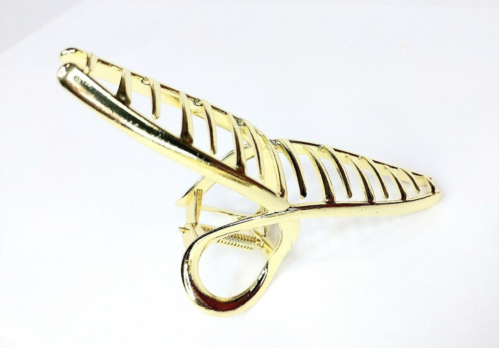 Заколка краб для волос. Заколка подходит для длинных и густых волос Петля. Усиленная. Цвет золото