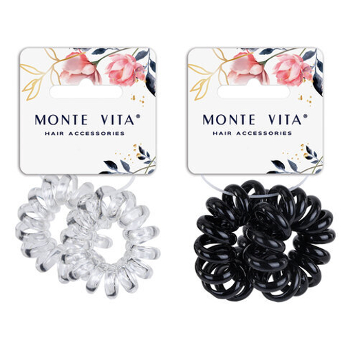 Резинки для волос НАБОР 2 шт, диаметр 5 см, пружинка, АССОРТИ, MONTE VITA 457059