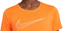 Футболка для девочки теннисная Nike Dri-Fit One Short Sleeve Top GX - vivid orange/white