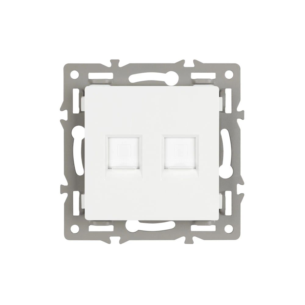 Механизм компьютерной розетки двойной SCT-MPC2-PL-WH (RJ-45, CAT6) (Arlight, -) 045336