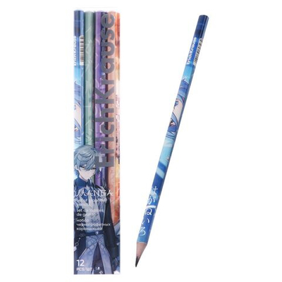 Набор чернографитных карандашей 12 штук ErichKrause Manga , HB, грифель d=2.2 мм, дерево, трехгранный, в ПЭТ-боксе, микс