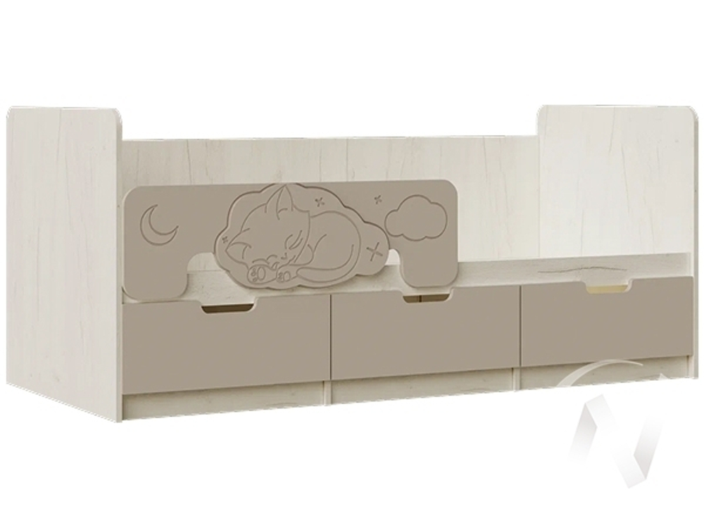 Кровать 1;8*0;8м Детская Юниор-4 (дуб крафт белый/шарли мокко)