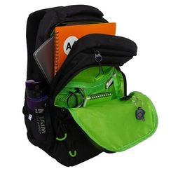 Çanta \ Bag \ RU-430-10 Рюкзак (/3 черный - салатовый)