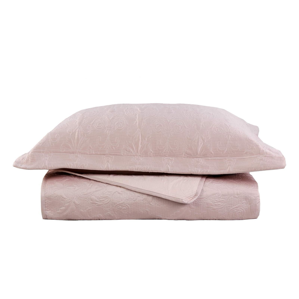 Покрывало 240x260 и 2 наволочки 50х70 Sofi De MarkO Арабеска светло-розовое