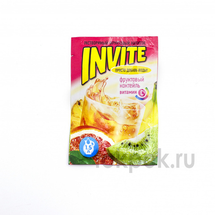 Растворимый напиток INVITE со вкусом мультифруктового коктейля, 9 гр