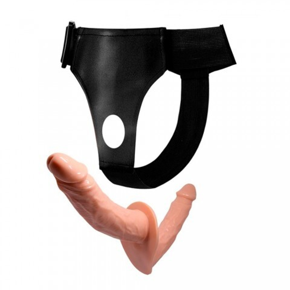 Двусторонний страпон с поясом для фиксации Ultra Passionate harness